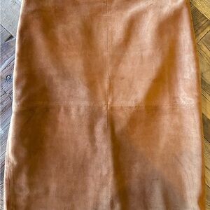 Talbots Elegant Rich Tan/Luggage Brown Suede Skirt